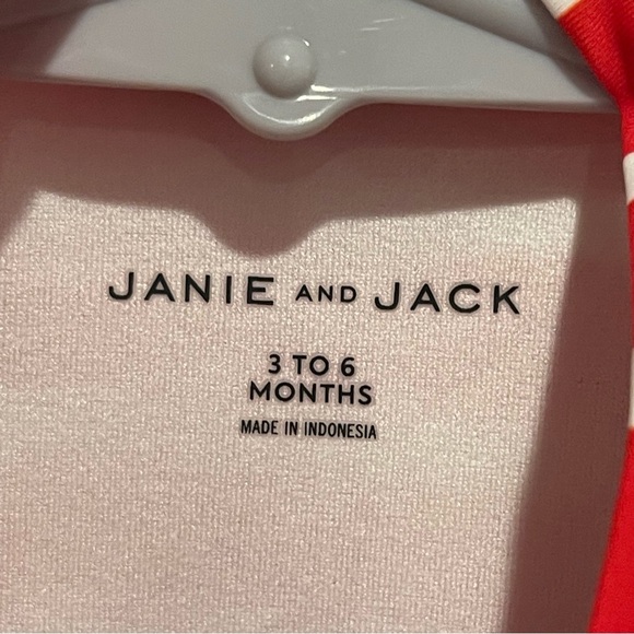 Janie and Jack Rash Guard Red White Swim Top 3-6M - Picture 7 of 8